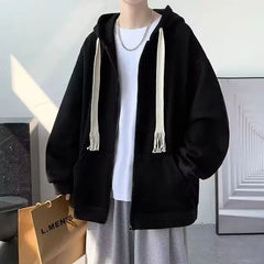 Plain Zip Oversized Hoodie / Socks
