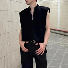 Half-Zip Plain Tank Top