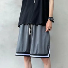 Drawstring Waist Contrast Trim Shorts