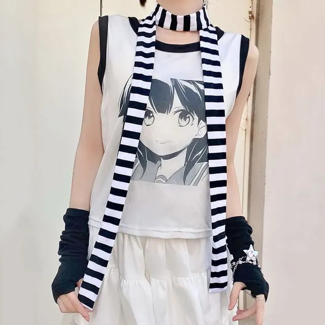 Striped Skinny Scarf