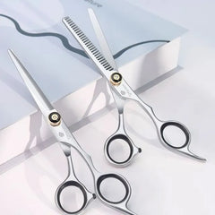 Stainless Steel Hair Scissors (Various Designs) / Hair Comb / Cleaning Cloth / Set