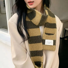 Striped Light Knit Scarf