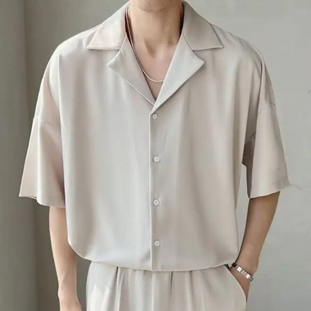 Short-Sleeve Plain Shirt