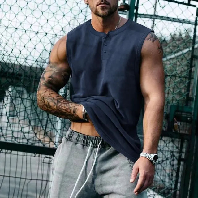 Henley Plain Tank Top