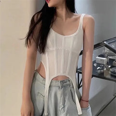 Scoop Neck Cropped Bustier Top