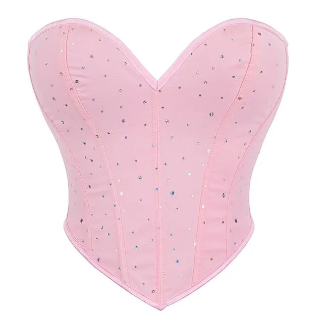 Plain Rhinestone Corset Top