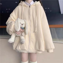 Plain Zip Oversized Hoodie