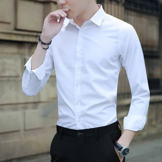 Long-Sleeve Plain Shirt