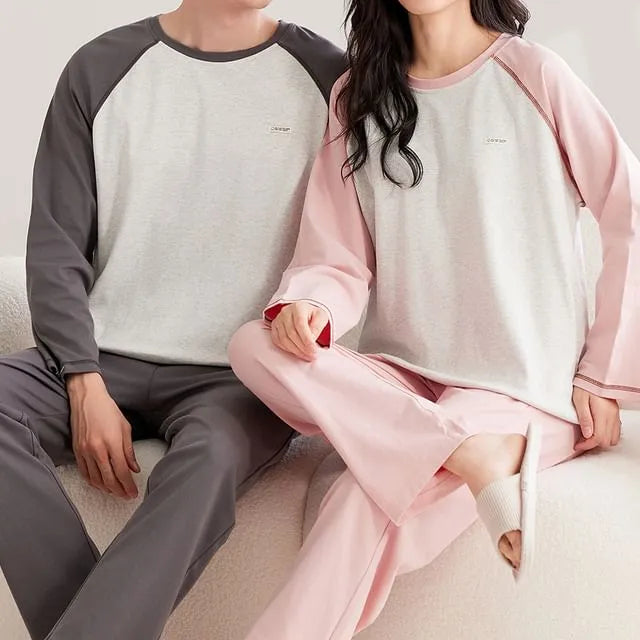 Couple Matching Raglan Pajama Set