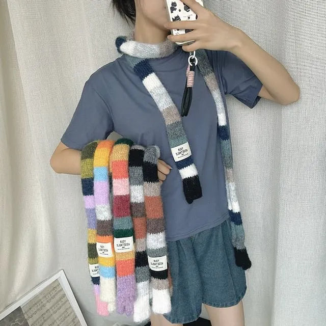 Color Block Knit Scarf