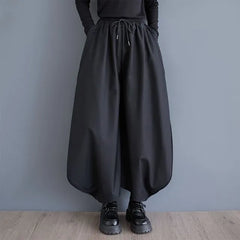 Drawstring Waist Plain Culottes