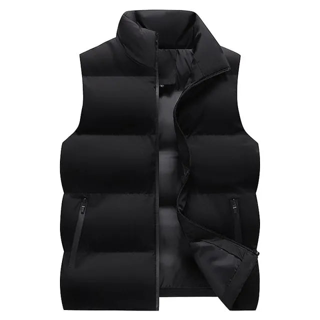 Mock Neck Zip-Up Puffer Vest