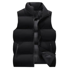 Mock Neck Zip-Up Puffer Vest