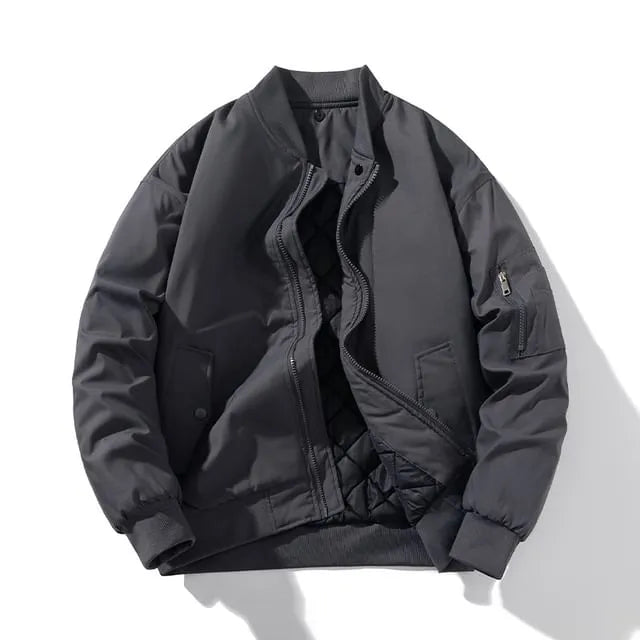 Plain Zip Bomber Jacket