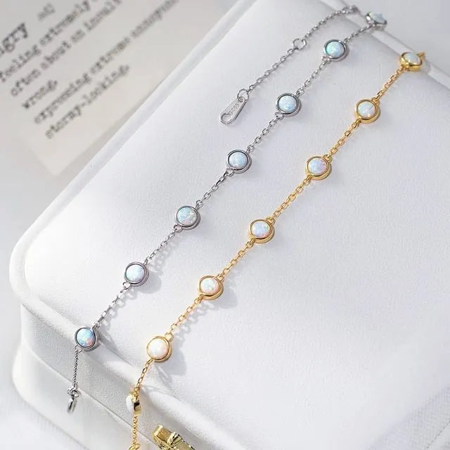 925 Sterling Silver Opal Bracelet