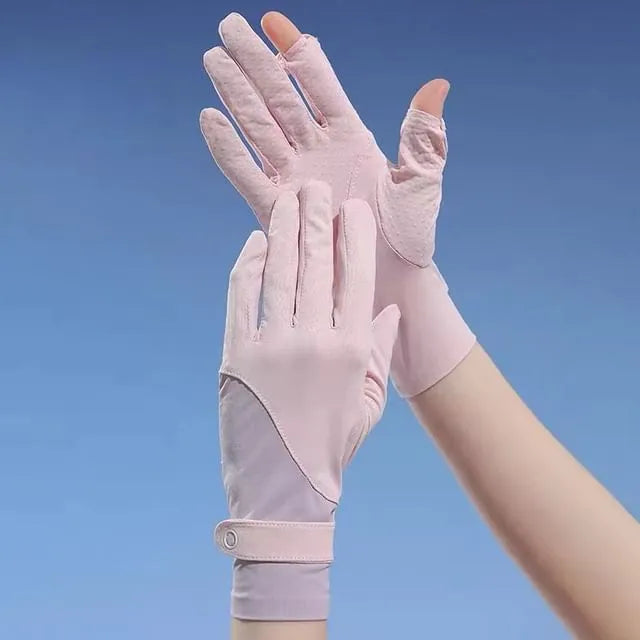 Color Panel Sun Protection Gloves