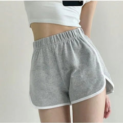 High Waist Plain Contrast Trim Hot Pants
