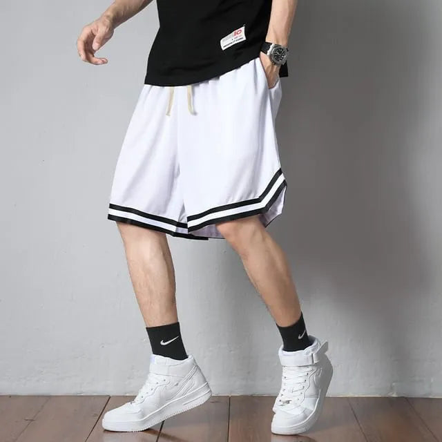 Drawstring Waist Contrast Trim Sweat Shorts