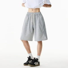 Drawstring Waist Plain Sweat Shorts