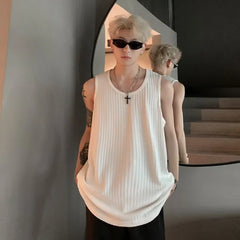 Round Neck Plain Ribbed Tank Top