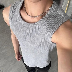 Round Neck Plain Ribbed Tank Top