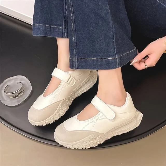 Adhesive Strap Platform Mary Jane Sneakers