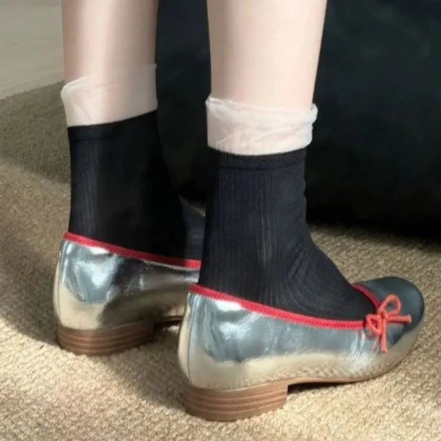 Set of 2 Pairs: Panel Mesh Short Socks