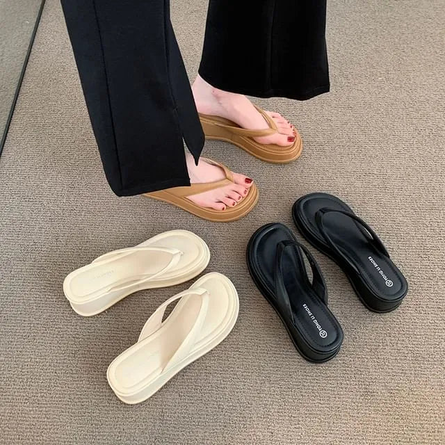Plain Platform Flip-flops