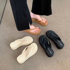 Plain Platform Flip-flops
