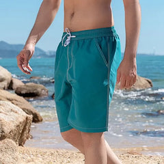Drawstring Waist Plain Beach Shorts