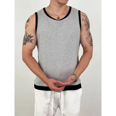 Crewneck Contrast Trim Tank Top