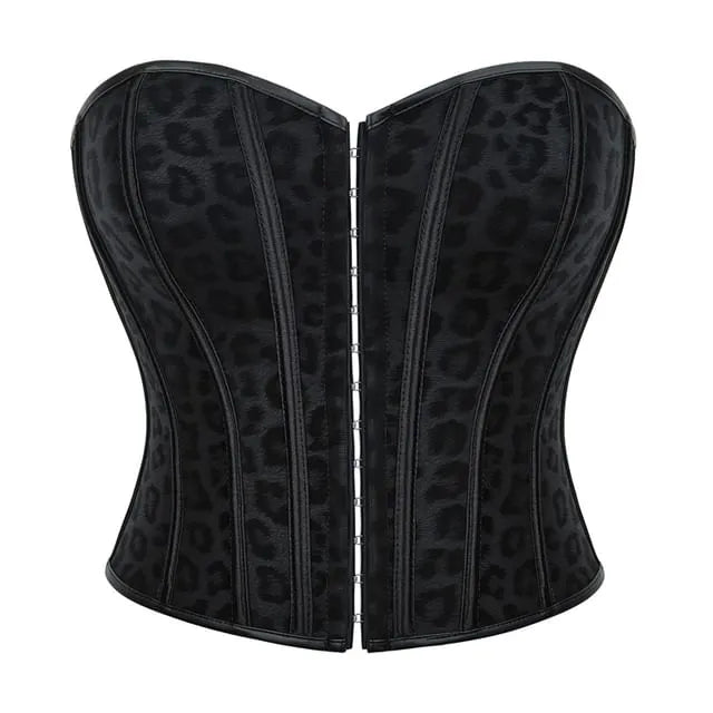 Strapless Sweetheart Neck Leopard Print Bustier Top