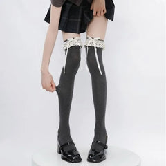 Ribbon Lace Trim Socks (Various Designs)