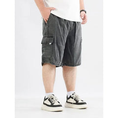Mid Rise Plain Cargo Shorts