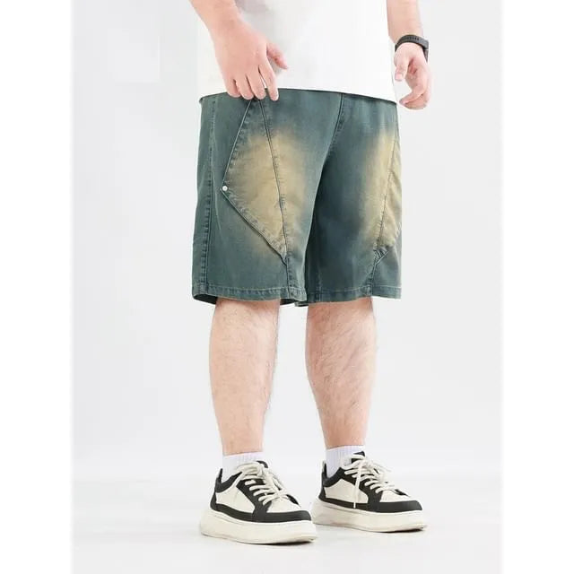 Mid Rise Washed Denim Shorts