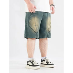 Mid Rise Washed Denim Shorts
