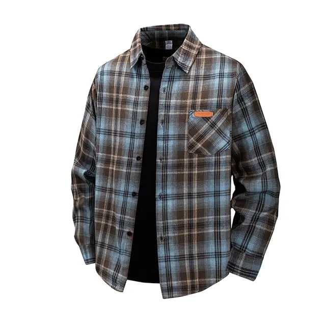 Long-Sleeve Plaid Button-Up Shirt