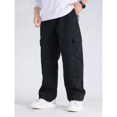 Mid Rise Plain Loose Fit Cargo Pants