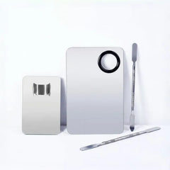 Stainless Steel Makeup Color Mixing Palette / Spatula / Mixing Palette Ring / Set
