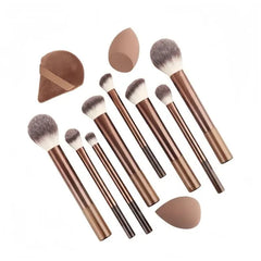 Set of 11: Makeup Brush + Makeup Blender Beauty Sponge + Triangle Powder Puff