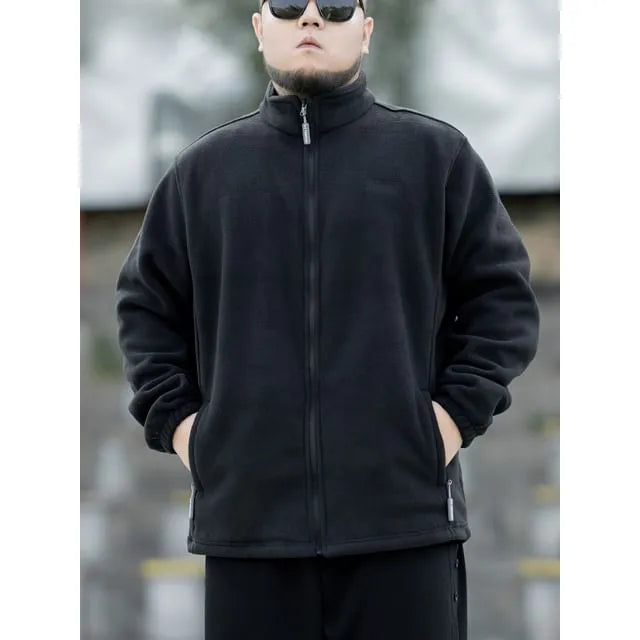 Plus Size Stand Collar Zip Jacket