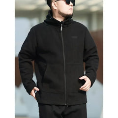 Plus Size Stand Collar Zip Jacket