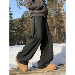 High Waist Fleece Lined Wide Leg Pants
