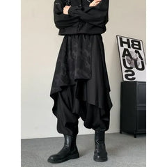 Mid Rise Camouflage Panel Harem Pants