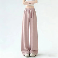 Drawstring Waist Plain Sweatpants