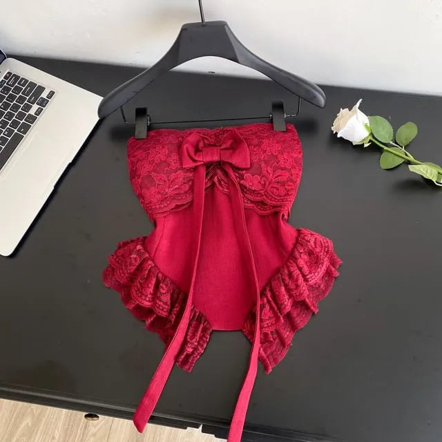 Ruffle Lace Corset Top