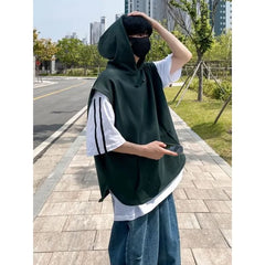 Plain Pocket Hooded Tank Top