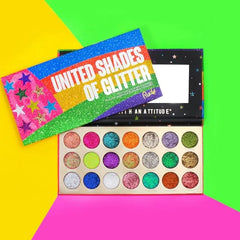 United Shades of Glitter - 21 Pressed Glitter Eyeshadow Palette