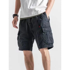 Mid Rise Plain Cargo Shorts