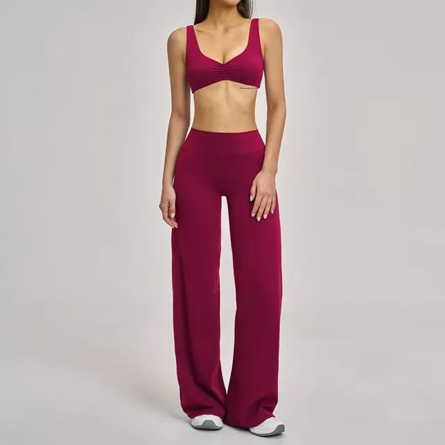 Set: Plain Sport Bra + Yoga Pants